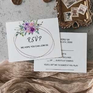 Elegant Geometrisch Bloemen Song Aanvraag RSVP Kaartje