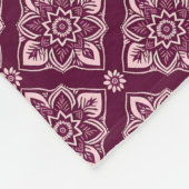 Elegant  geometrisch bloemmotief fleece deken (Hoek)