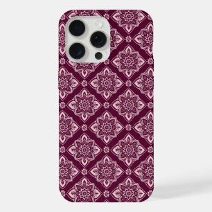Elegant geometrisch bloemmotief iPhone 15 pro max case