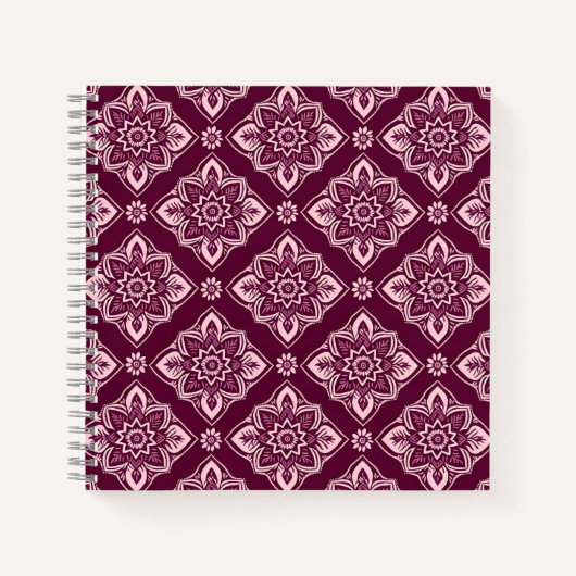 Elegant  geometrisch bloemmotief notitieboek (Voorkant)