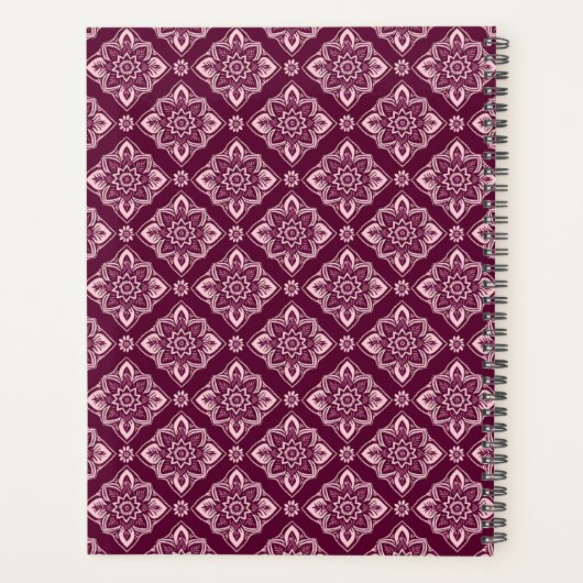 Elegant geometrisch bloemmotief planner (Achterkant)