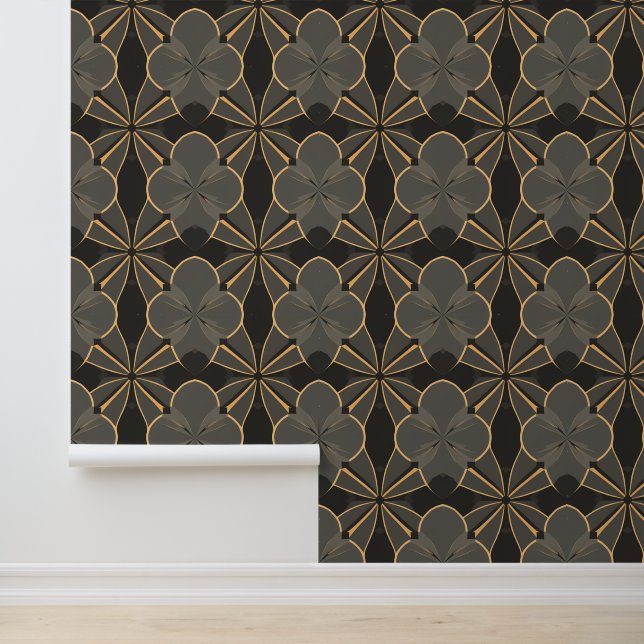 Elegant geometrisch bloempatroon ontwerp behang (Applicatie)
