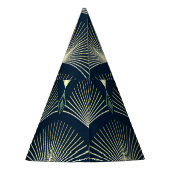Elegant geometrisch: Blue Art Deco. Feesthoedjes (Achterkant)