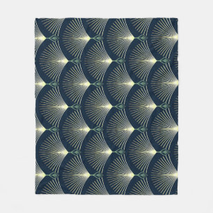 Elegant geometrisch: Blue Art Deco. Fleece Deken
