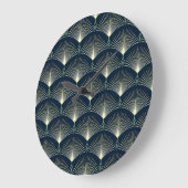 Elegant geometrisch: Blue Art Deco. Grote Klok (Hoek)