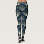 Elegant geometrisch: Blue Art Deco. Leggings (Achterkant)
