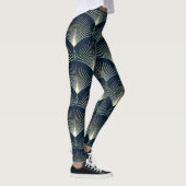Elegant geometrisch: Blue Art Deco. Leggings (Rechts)