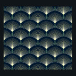 Elegant geometrisch: Blue Art Deco. Poster<br><div class="desc">Naadloos elegant geometrisch patroon. Blauwe art deco. Set van schattige huis planten in potten voor een charmante binnentuin. Abstracte waterverf achtergrond met geometrische vormen. Patroon,  blauw,  goudkleurig,  oosters,  achtergrond,  abstract,  textuur,  decor,  ,  illustratie,  wit,  cirkel,  zwart,  creatief,  naadloos,  golf,  geometrisch,  luxueus,  indisch,  stof</div>