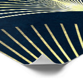 Elegant geometrisch: Blue Art Deco. Poster (Hoek)