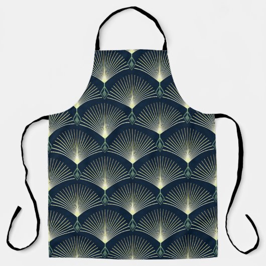 Elegant geometrisch: Blue Art Deco. Schort (Voorkant)