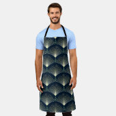 Elegant geometrisch: Blue Art Deco. Schort (Gedragen)