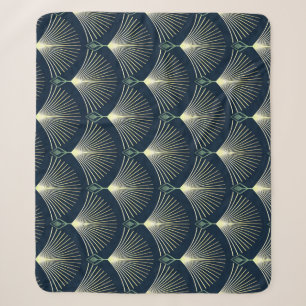 Elegant geometrisch: Blue Art Deco. Sherpa Deken
