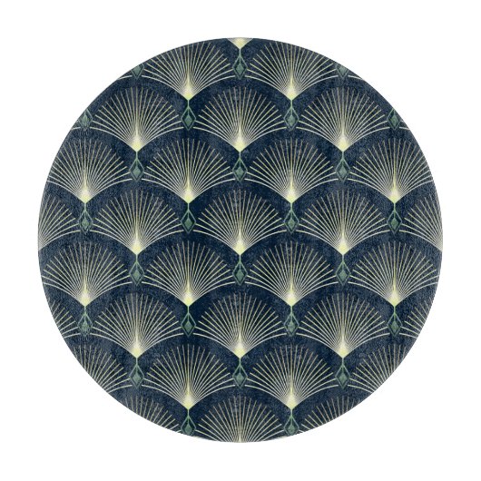 Elegant geometrisch: Blue Art Deco. Snijplank (Voorkant)