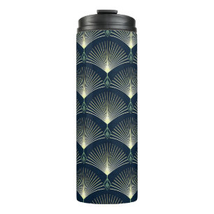 Elegant geometrisch: Blue Art Deco. Thermosbeker