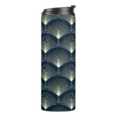 Elegant geometrisch: Blue Art Deco. Thermosbeker (Gedraaid links)
