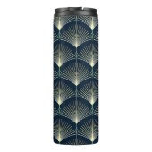 Elegant geometrisch: Blue Art Deco. Thermosbeker (Achterkant)