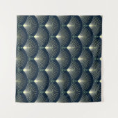 Elegant geometrisch: Blue Art Deco. Wandkleed (Voorkant (horizontaal))