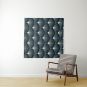 Elegant geometrisch: Blue Art Deco. Wandkleed (In Situ (horizontaal))