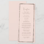 Elegant Geometrisch Blush Receptie Trouwprogramma Menu (Voorkant / Achterkant)