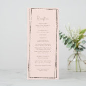 Elegant Geometrisch Blush Receptie Trouwprogramma Menu (Staand voorkant)