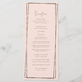 Elegant Geometrisch Blush Receptie Trouwprogramma Menu
