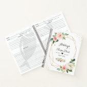 Elegant Geometrisch Blush Roze Bloemen Recept Boek (Binnen)