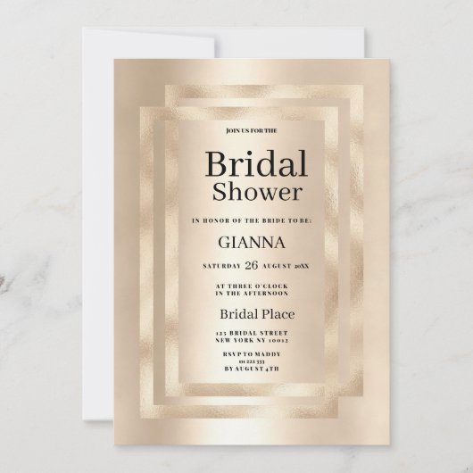 Elegant geometrisch champagne goud Vrijgezellenfee Kaart (Voorkant)