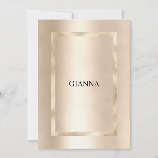 Elegant geometrisch champagne goud Vrijgezellenfee Kaart (Achterkant)