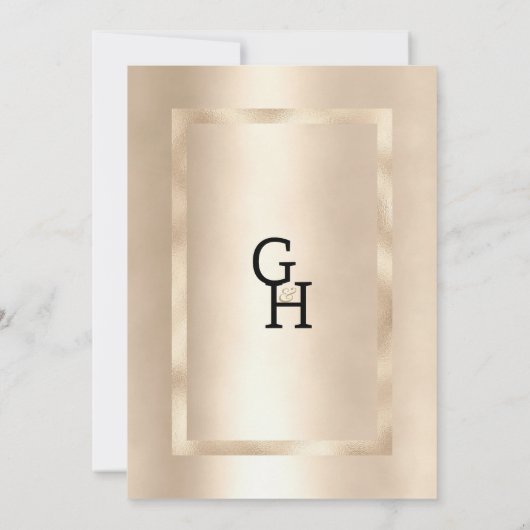 Elegant geometrisch champagnegoud Save the Date Kaart (Achterkant)