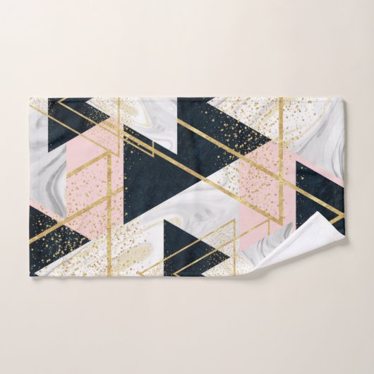 Elegant geometrisch en confetti golden design bad handdoek (Handdoek)