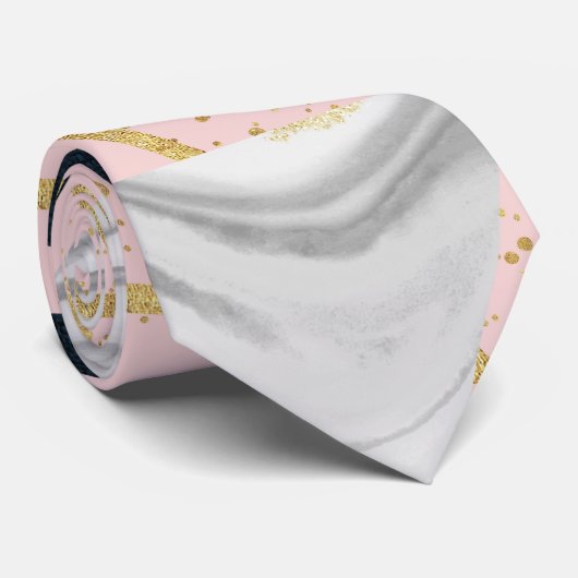 Elegant geometrisch en confetti golden design stropdas (Opgerold)