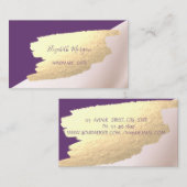 Elegant, geometrisch, Faux Gold Foil Brush Stroke Visitekaartje (Voorkant / Achterkant)