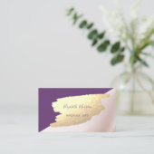 Elegant, geometrisch, Faux Gold Foil Brush Stroke Visitekaartje (Staand voorkant)