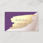 Elegant, geometrisch, Faux Gold Foil Brush Stroke Visitekaartje (Voorkant)