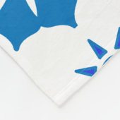Elegant geometrisch Floral blauw en wit patroon Fleece Deken (Hoek)