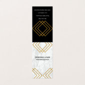 Elegant Geometrisch Geel met Gouden Lijnen | Marme Visitekaartje (Buitenkant ongevouwen)