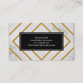 Elegant geometrisch goud lijnen Grunge zwart label (Achterkant)