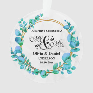 Elegant Geometrisch Goud Lijst met Eucalyptus Leav Ornament