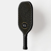 Elegant geometrisch goud op zwart gepersonaliseerd pickleball paddle (Links)