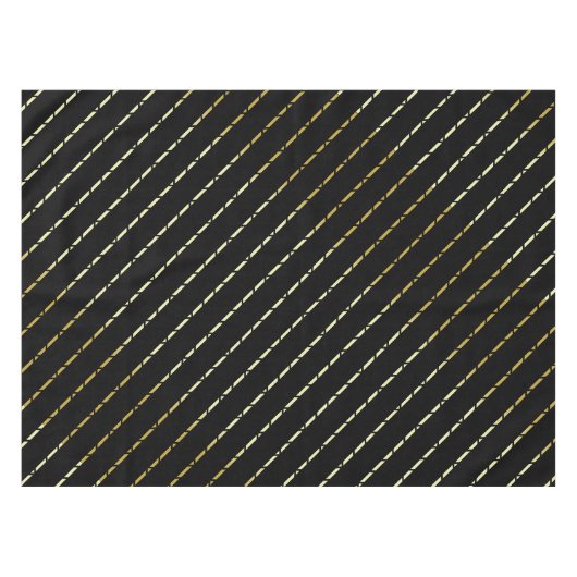 Elegant geometrisch goud patroon op zwart tafelkleed (Voorkant (Horizontaal))