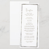 Elegant Geometrisch Goud Receptie Trouwprogramma Menu (Voorkant / Achterkant)