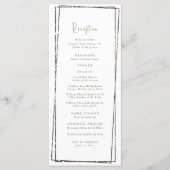 Elegant Geometrisch Goud Receptie Trouwprogramma Menu (Voorkant)
