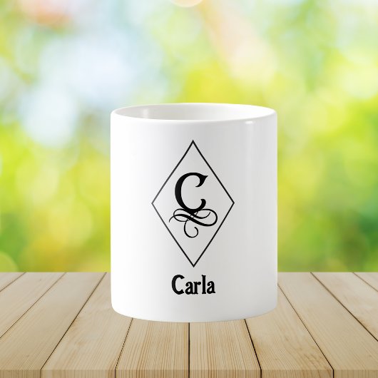 Elegant Geometrisch Initiaal Monogram C Koffiemok