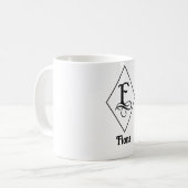 Elegant Geometrisch Initiaal Monogram F Koffiemok (Voorkant links)