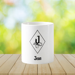 Elegant Geometrisch Initiaal Monogram J Koffiemok