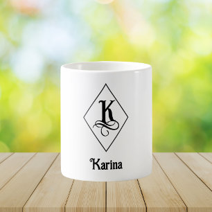 Elegant Geometrisch Initiaal Monogram K Koffiemok