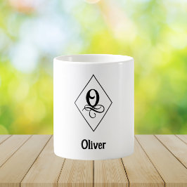 Elegant Geometrisch Initiaal Monogram O Koffiemok