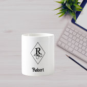 Elegant Geometrisch Initiaal Monogram R Koffiemok