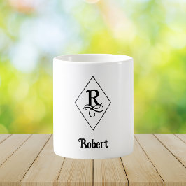 Elegant Geometrisch Initiaal Monogram R Koffiemok