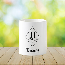 Elegant Geometrisch Initiaal Monogram U Koffiemok